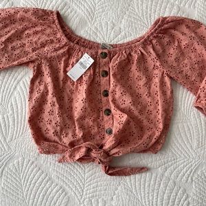 NBW American Eagle eyelet crop top.